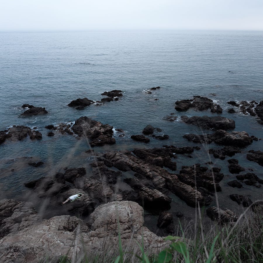 Misty Coast Vista Portrait by Anshen Lv